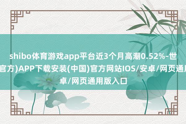 shibo体育游戏app平台近3个月高潮0.52%-世博体育(官方)APP下载安装(中国)官方网站IOS/安卓/网页通用版入口