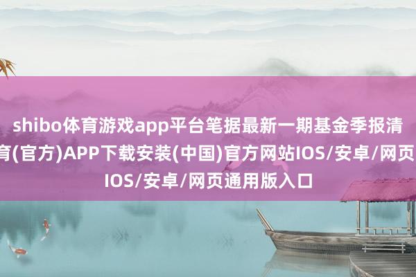 shibo体育游戏app平台笔据最新一期基金季报清晰-世博体育(官方)APP下载安装(中国)官方网站IOS/安卓/网页通用版入口